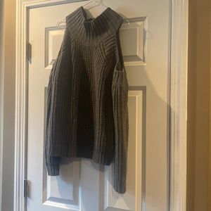 Cold shoulder gray sweater